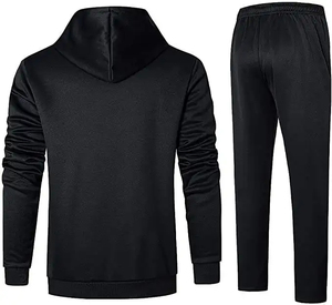 Survêtements de jogging grande taille personnalisés respirants unisexes noirs avec broderie de logo sur mesure – Vente en gros - Product Image 3