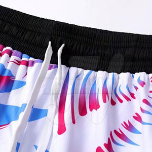 Pantalones cortos de baloncesto de poliéster 100% de alta calidad para hombre, cintura media, secado rápido, transpirable, cierre elástico, calle alta, Color sólido - Product Image 3