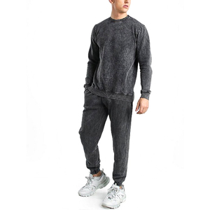 Survêtement personnalisé pour homme, coupe ajustée, délavage acide, impression en relief, poids lourd, dernière collection hiver, survêtement personnalisé pour garçons 2026 - Product Image 1