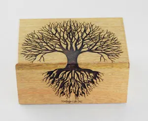 Handgefertigte indische Rosenholz-Holzbox Urne individuellen Baum des Lebens