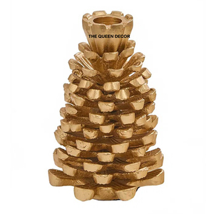 Portavelas de diseño moderno con forma única de Metal de aluminio elegante, chapado en oro, decorativo para el hogar, bodas y Navidad - Product Image 1