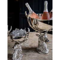Seau à glace en verre avec support en acier inoxydable, design homard, refroidisseur à vin de luxe à double paroi, étanche, décoratif pour bar et fêtes