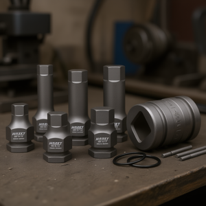 Hazet 11-Piece <b>Impact</b> Screwdriver <b>Sockets</b> Set Hexagonal Short Square 1/2'' with Borehole - Product Image 3