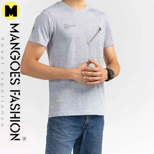 Camisetas de moda de Marga gris de alta calidad para hombres Camiseta de manga corta con diseño de impresión de logotipo formal para ropa informal - Product Image 3
