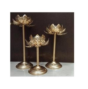 Nickelage fer forme ronde élégant support votif décoration de maison et de mariage pot de bougie en vrac fait à la main - Product Image 3