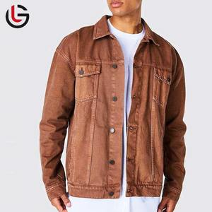 Chaqueta vaquera Vintage de algodón 100% con diseño personalizado de alta calidad, chaqueta vaquera con estampado de retazos y etiqueta lavada - Product Image 1