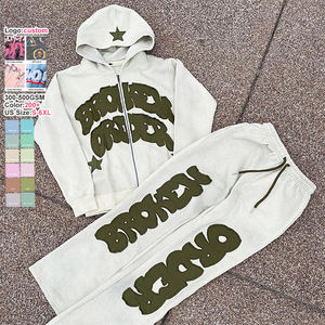 Mejor precio Sudadera con capucha Pantalones de chándal Conjuntos de Jogger Pantalones cargo 100% Algodón Chándales Unisex Trajes de chándal Conjunto de 2 piezas Chándales al por mayor - Product Image 2