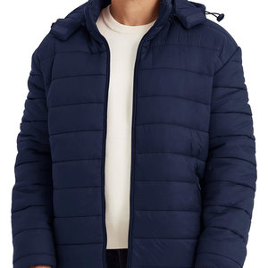 Chaqueta acolchada con cremallera frontal y cuello con capucha para hombre, chaqueta de estilo informal para hombre, productos ligeros, chaqueta acolchada de longitud Regular para hombre - Product Image 1
