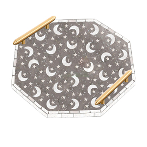 New Arrival Vietnam Mother of Pearl Trays with Two <b>Handle</b> Wholesale Mother of Pearl Chocolate Trays Eid Mubarak <b>MOP</b> Flora Tray - Product Image 3
