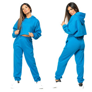 Top corto para mujer, Sudadera con capucha serigrafiada con pantalones cómodos, chándales de sudor para adultos con diseños personalizados - Product Image 4