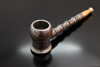 Pipe à fumer réutilisable en acier Damas classique et traditionnel, personnalisable OEM/ODM, embout en bois, boîte cadeau avec logo, modèle Pakistan AS-935, livraison rapide