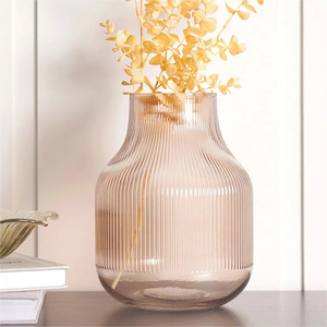 Jarrón de cristal ancho Vertical de lujo de nueva colección, hermoso jarrón de cristal para decoración del hogar - Product Image 6