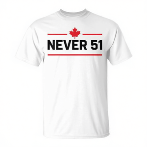 T-shirt bianca con bandiera canadese Never 51, maglietta promozionale da uomo - Product Image 2