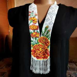 สร้อยคอโช้คเกอร์สวยพร้อมลูกปัดลวดลายบอลงานแฮนด์เมดงานแต่งงาน hldi mehendi - Product Image 1