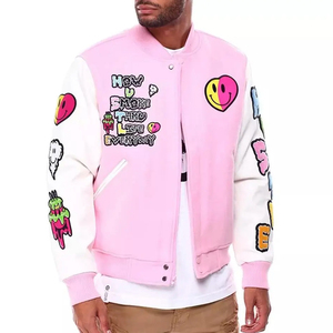 Chaqueta universitaria de lana de peso pesado de alta calidad para hombre, chaqueta de manga larga cálida de cuero con logotipo bordado de chenilla personalizado - Product Image 1