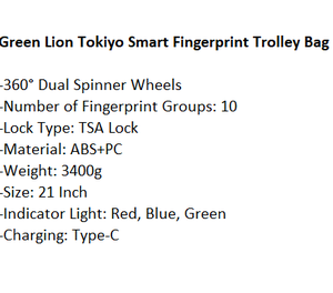 Sac d'école à roulettes Green Lion Tokiyo Smart Fingerprint avec chariot - Product Image 3