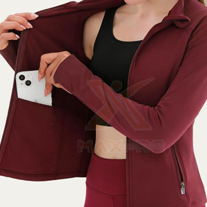 Light Weight Breathable Plus Size Women <b>Yoga</b> <b>Jacket</b> with Front Logo-Eco-Friendly Fitness Wear for Adults - Product Image 5