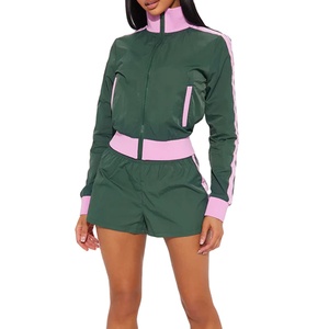 Custom Baggy Windbreaker Tracksuit Female Lightweight Motivate Full Zip <b>Track</b> <b>Jacket</b> Tracksuit for Women 2027 - Product Image 5