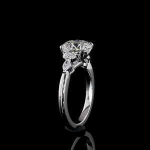 Anillo de Diamantes Redondos de 2.75 Quilates en Oro Blanco de 14K, Anillo de Compromiso, Media Eternidad, Conjunto Nupcial, Hecho a Mano, Talla Personalizada - Product Image 4