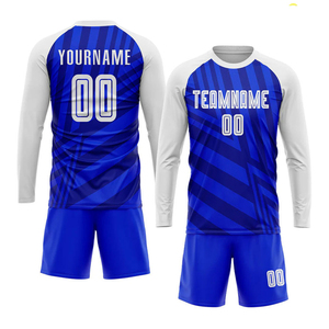 Ensemble de maillots d'uniforme de football à sublimation bleu marine personnalisé de qualité supérieure - Product Image 1