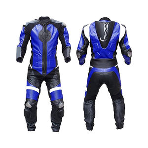 Combinaison de moto de course professionnelle sur mesure en cuir véritable respirant et coupe-vent de haute qualité pour hommes - Product Image 2