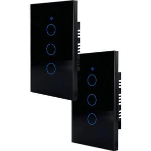 สวิตช์เชื่อมต่อ WiFi, MXTUM-002, 2 ชิ้น, 2x3 ทาง, 2.4GHz, 100-250V AC, 50-60Hz, 300W x ทาง, 10A, สีดำ - Product Image 1
