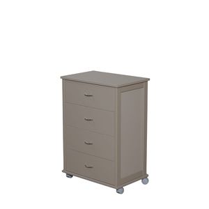 High Quality Solid Beech Wood Utility Cart with Heavy Drawer Set <b>Plastic</b> <b>Wheels</b> Iron Handles Modern Homes MASLEGNO Model MAS378 - Product Image 3