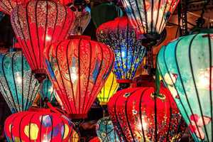 Hoi Silk Lantern Bamboo Support Colorful Vietnamese Wall Hanging Graduation <b>Easter</b> Lunar New Year Offset High Quality Decoration - Product Image 4