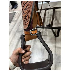 Selle de cheval occidentale tan/marron de haute qualité en cuir indien de meilleure qualité avec arbre en plastique de conception d'outillage - Product Image 4