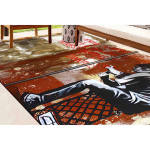 Tapis en chenille Banksy Art : motif Graffiti Boy, tapis antidérapant, tapis fin non tissé - Product Image 3