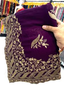 Superbe Saree en soie Vichitra pour femmes, style de célébrité Bollywood, élégance indienne pour mariage et fête au meilleur prix - Product Image 4