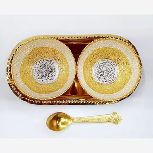 Durable brass <b>bowls</b>, 2025 classic style handmade designs, gift set with gold and silver plating, sustainably crafted <b>metal</b> <b>bowls</b> - Product Image 3