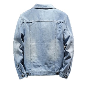 Veste en jean pour homme de style européen et américain 2025 avec col montant, logo sur le devant, capuche, nouvelle collection d'automne - Product Image 5