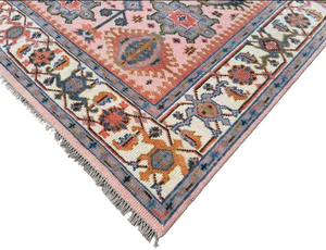 Alfombras de Lana/Seda de Alta Calidad Anudadas a Mano, Estilo Turco Oushak, Bordadas, Abstractas, Lavables, Antideslizantes, Reversibles, de Pelo Corto - Product Image 6