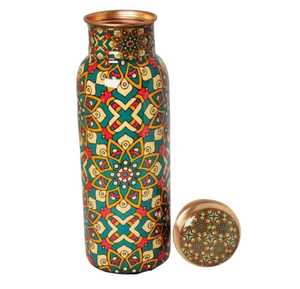 Bouteille en cuivre imprimée émaillée pour le stockage de jus de fruits, ustensiles de cuisine, boissons, avantages pour la santé, eau en cuivre décorative - Product Image 4