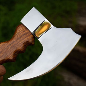 Cuchillo para Pizza de Acero Inoxidable de Grado Industrial Hecho a Mano con Funda de Cuero Fino, Cortador de Pizza Vikingo Forjado a Mano - Product Image 2