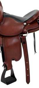 Premium Leather Trail Racing Horse Sillín Buen árbol de madera Estilo occidental Hecho a mano en la India - Product Image 2