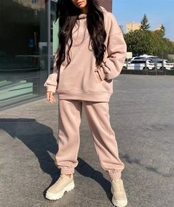 Conjunto de 2 piezas al por mayor, chándal informal personalizado para mujer, Sudadera con capucha, jersey de talla grande, pantalones de chándal y Sudadera con capucha, chándal - Product Image 1