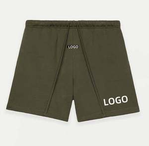 Custom Long Drawstring French Terry Heavy Mens Training Athletic Unisex Fleece Cotton Shorts Blank Sweat Gym Shorts para hombres - Product Image 1