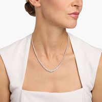 Collar de tenis de lujo con circonitas cúbicas de corte redondo, de plata de ley 925 chapada en oro blanco, con diseño degradado, joyería llamativa para boda para mujer