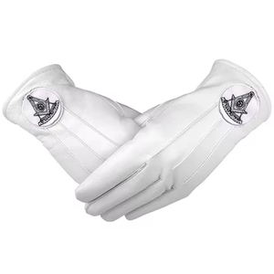 Guantes Masónicos de Algodón Blanco Regalia - Product Image 2