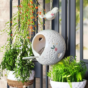 Kuş şekli ile çevre dostu seramik asılı <span class=keywords><strong>Hummingbird</strong></span> <span class=keywords><strong>Birdhouse</strong></span> el yapımı açık kuş evi - Product Image 2