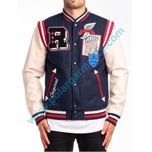 Veste universitaire brodée personnalisée pour hommes Veste Letterman en laine de qualité supérieure Vente en gros de marque privée OEM pour marques, écoles et équipes - Product Image 3