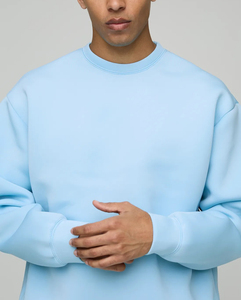 OEM/ODM personalizado más tamaño de cuello redondo de gran tamaño de los hombres 100% de algodón pulóver en blanco Heavyweight Basics sudaderas con capucha y sudadera - Product Image 2