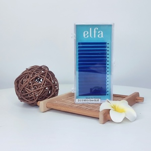 High Quality Colored Promade CC Curl Eyelash Extensions Single Length Blue 0.15mm Easy Application with Vietnam OEM/ODM <b>Model</b> - Product Image 2