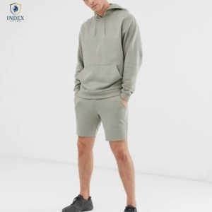 Conjunto de Sudadera con Capucha para Hombre Index Apparel, Color Sólido, Informal, Tejido de Felpa Francesa, Ropa de Verano - Product Image 1