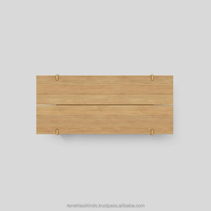 Mesas para exterior, tamaño 142x63x35, hechas de madera de teca, con acabado liso y cuidado, probadas para ser duraderas. - Product Image 2