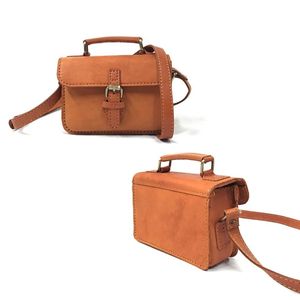 Mini bolso cruzado de cuero tostado hecho a mano con estilo, bolso de hombro pequeño Vintage para mujer, elegante bolso informal para la moda diaria - Product Image 5