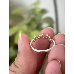 14k Fine Jewelry 925 <b>Silver</b> Baguette Natural Sapphire Ring with Invisible Setting Vermeil & Rhodium Plating Everyday Wear - Product Image 4