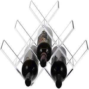 Porte-bouteille de vin en bois avec rangement de cuisine et présentoir en métal Solution de stockage de vin haute capacité - Product Image 1